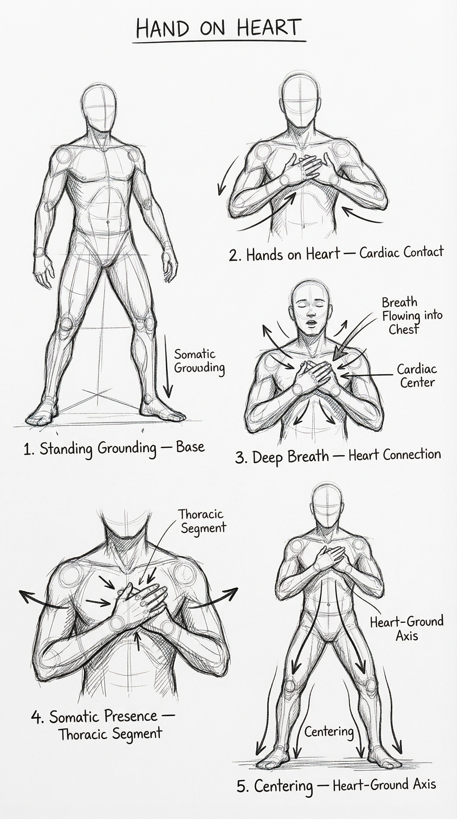 Hand on Heart in Lying Grounding exercise posture